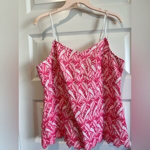 Crown & Ivy Size 16 Pink Embroidered Lace Tank Top NWOT